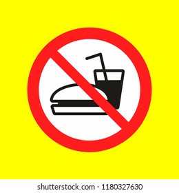 do not take food, caution warn symbol for public transport areas to do not do that. vector logo, sign, symbol