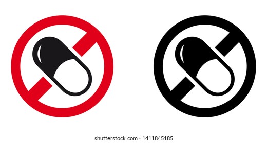 Do Not Take Medicine Pills Sign with Red and Black Version