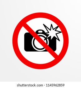 do not take photo, caution warn symbol for public transport areas to do not do that. vector logo, sign, symbol