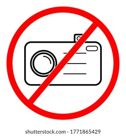 Do not take photos vector sign isolated on white background.