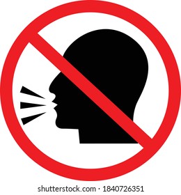 do not talk icon on white background. No talking sign. do not speak symbol. Keep quiet. flat style.