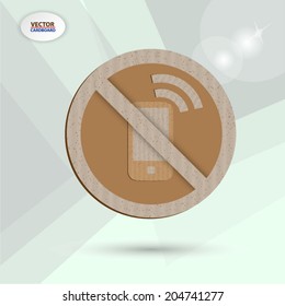 Do not talk mobile phone (cellphone).cardboard vector
