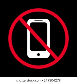 Do not talk mobile phone (cellphone) on a black background