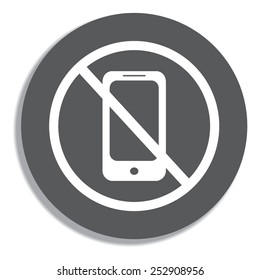 Do not talk mobile phone (cellphone) on a grey background