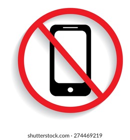 Do not talk mobile phone. cellphone with shadow