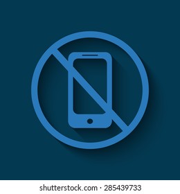Do not talk mobile phone (cellphone) on a blue  background