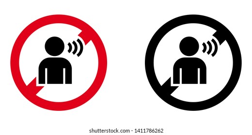 Do Not Talk Sign with Red and Black Version