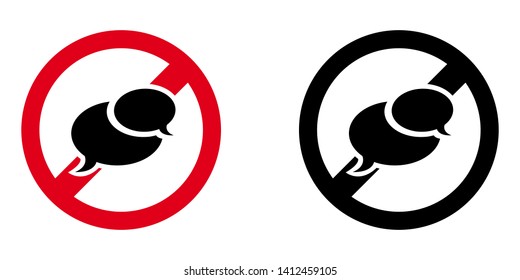 Do Not Talk Sign in Red and Black Version