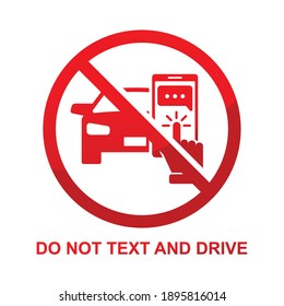 Do not text and drive sign isolated on white background vector illustration.