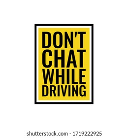 do not texting or chatting while driving sign vector