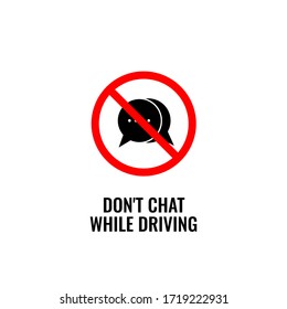 do not texting or chatting while driving sign vector