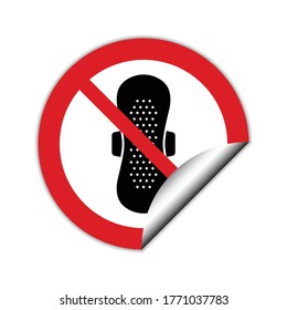 no arrojar un icono femenino de toallas higiénicas señal prohibida. 