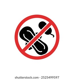do not throw feminine sanitary pad and tampon solid icon vector design good for web or mobile app