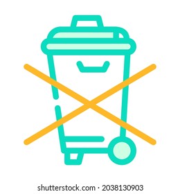 do not throw garbage bin color icon vector. do not throw garbage bin sign. isolated symbol illustration