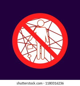 do not throw garbage here, caution warn symbol for public transport areas to do not do that. vector logo, sign, symbol