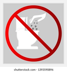 Do not throw garbage into the toilet,Vector illustration
