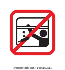 do not throw garbage out of the window icon pictogram vector illustration