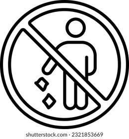 Do Not Throw Garbage at public spaces concept vector icon design, Housekeeping symbol, Home cleaning sign, Professional cleaners equipment stock illustration