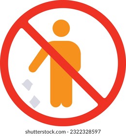 Do Not Throw Garbage at public spaces concept vector icon design, Housekeeping symbol, Office caretaker sign, porter or cleanser equipment stock illustration