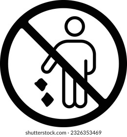 Do Not Throw Garbage at public spaces concept vector icon design, Housekeeping symbol, Office caretaker sign, porter or cleanser equipment stock illustration