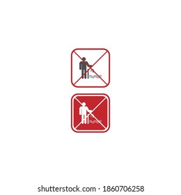 Do not throw garbage in the river icon illustration
