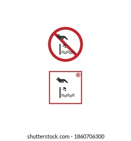 Do not throw garbage in the river icon illustration