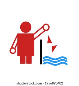 Do not throw garbage in the river icon illustration