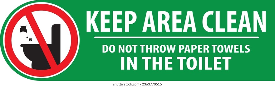 Do not throw paper towels in the toilet sign vector