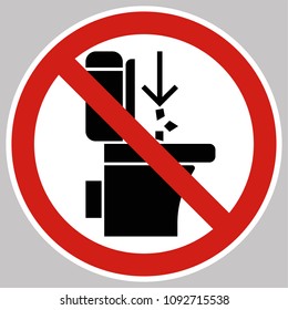 Do not throw rubbish in toilet bowl.
Information poster warning type for people living in modern society.