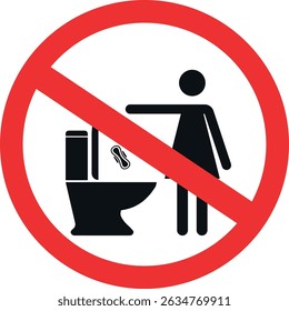 Do not throw toilet sanitary napkin pad. Forbidden signs and symbols.