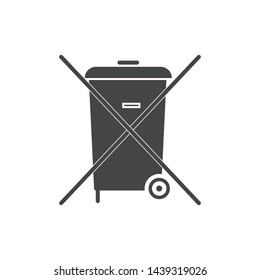 Do not throw in trash can vector. Recycle symbol modern simple vector icon for website or mobile app