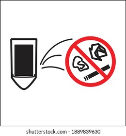 Do not throw trash, cigarettes, chewing gum, into the uniral sign for supermarket, luxury hotel, resort.