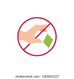 Do not throw trash flat icon, vector sign, colorful pictogram isolated on white. Do not litter prohibition sign symbol, logo illustration. Flat style design