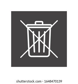  Do not throw in the trash icon. Special disposal sign.