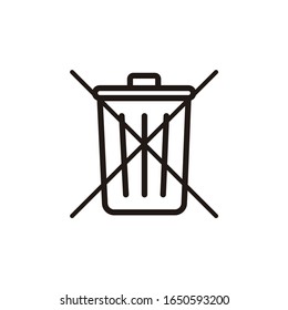  Do Not Throw In The Trash Icon. Special Disposal Sign.