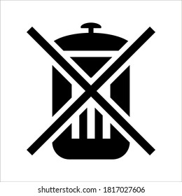 Do not throw in the trash icon. Special disposal sign. on white background