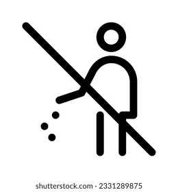 Do not throw trash line icon