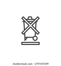 Do not throw in trash, packaging sign line icon. linear style sign for mobile concept and web design. outline vector icon. Symbol, logo illustration. Vector graphics