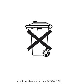 Do Not Throw In Trash. Recycle Bin Sign Icon