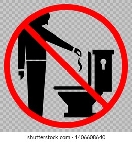 Do not throw trash in the toilet icon. Vector