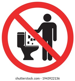 Do not throw trash in toilet vector image