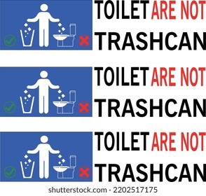 Do Not Throw Trash Toilet Sign Stock Vector (Royalty Free) 2202517175 ...