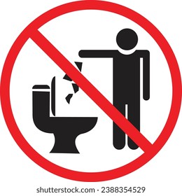 Do Not Throw Trash in Toilet Glyph Icon