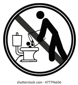 do not throw trash in toilet