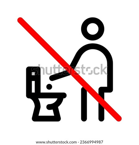 Do not throw trash in toilet bowl line icon