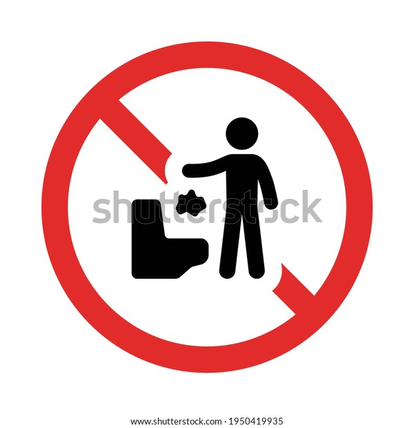 Do Not Throw Trash Toilet Sign Stock Vector (Royalty Free) 1950419935 ...