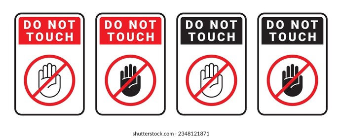 Do not touch badges. Notice do not touch. Vector scalable graphics