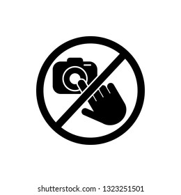 do not touch the camera icon. Element of prohibition sign icon. Premium quality graphic design icon. Signs and symbols collection icon