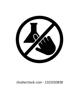 do not touch the chemical icon. Element of prohibition sign icon. Premium quality graphic design icon. Signs and symbols collection icon