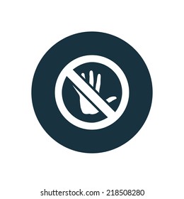 do not touch circle background icon, isolated on white background 